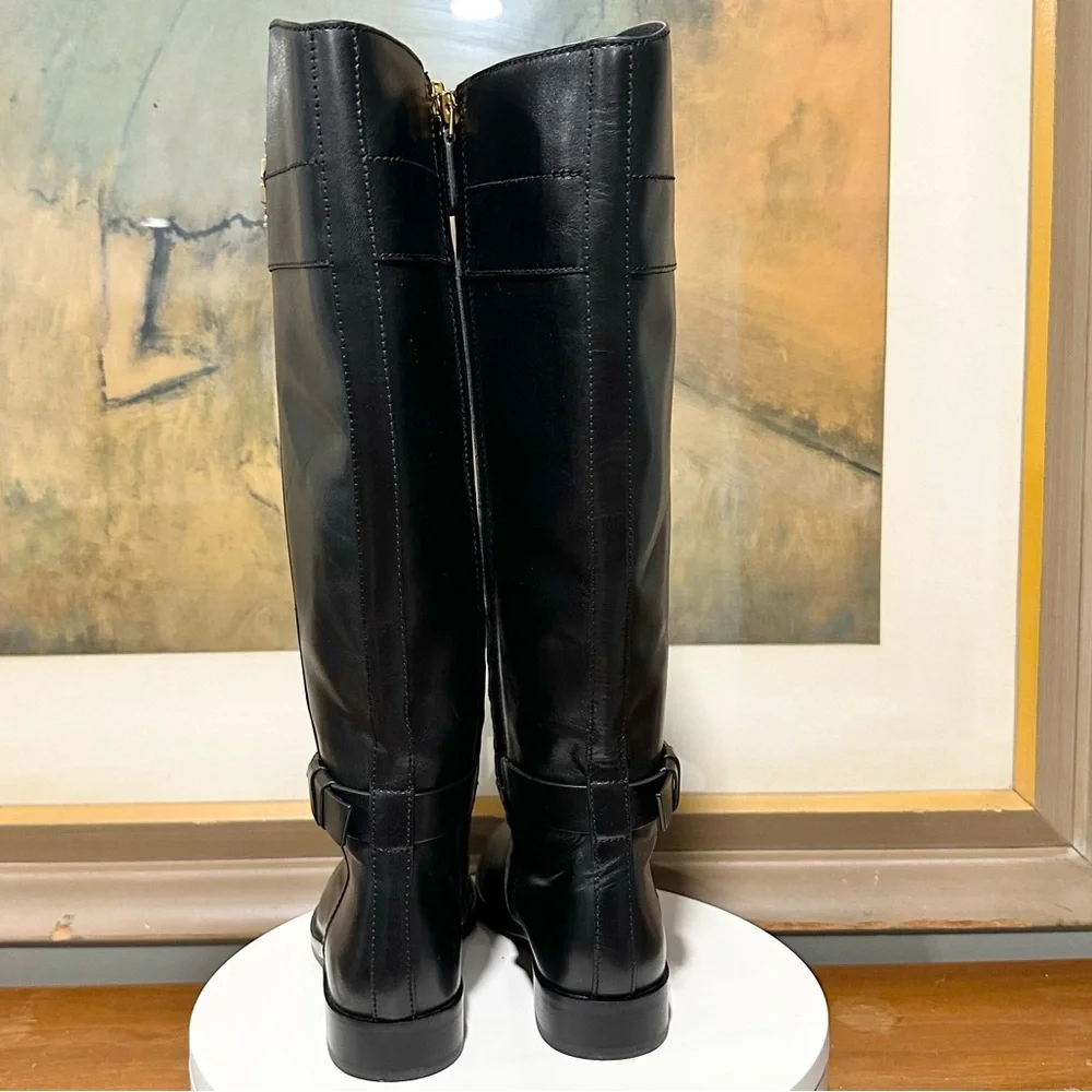🌹TORY BURCH🌹 Adeline Riding Boot 20mm Black Leather Size: 5M
